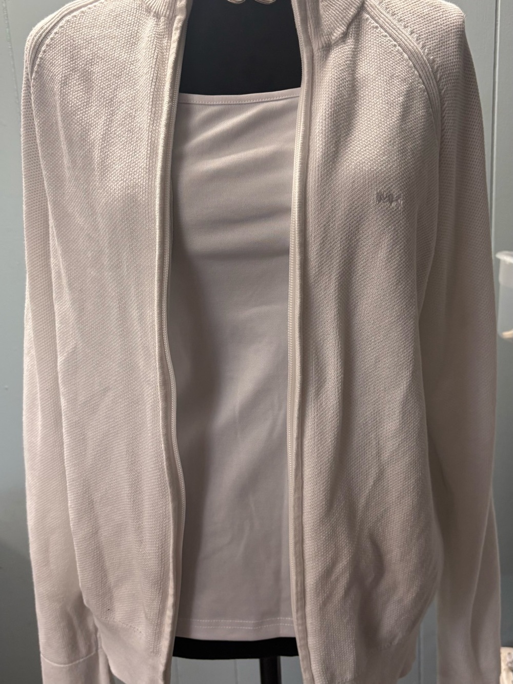 Michael Kors Light Pink Zip-Front Knit Jacket